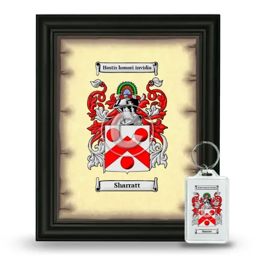 Sharratt Framed Coat of Arms and Keychain - Black