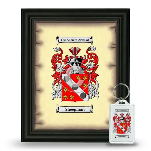 Sheepman Framed Coat of Arms and Keychain - Black