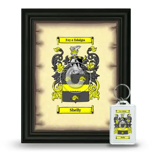 Shelly Framed Coat of Arms and Keychain - Black
