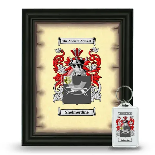 Shelmerdine Framed Coat of Arms and Keychain - Black
