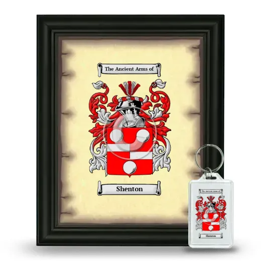 Shenton Framed Coat of Arms and Keychain - Black