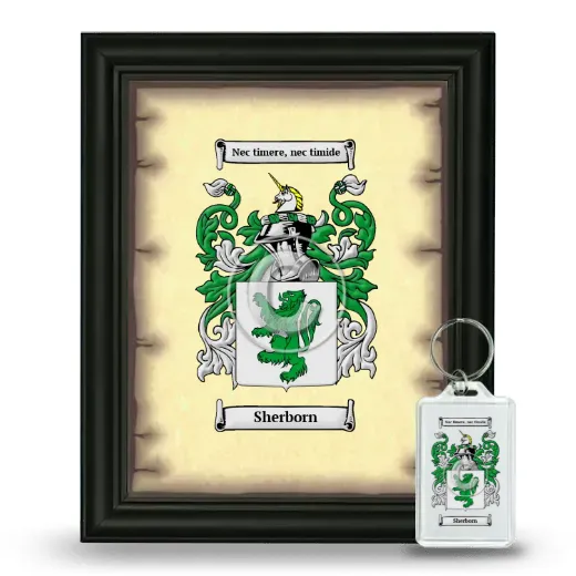 Sherborn Framed Coat of Arms and Keychain - Black