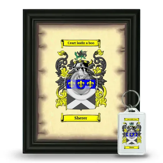 Sherer Framed Coat of Arms and Keychain - Black