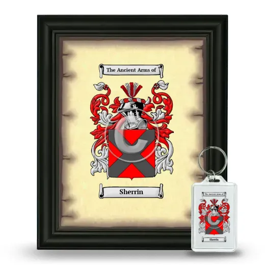 Sherrin Framed Coat of Arms and Keychain - Black
