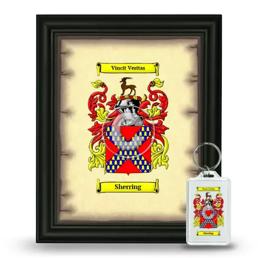 Sherring Framed Coat of Arms and Keychain - Black