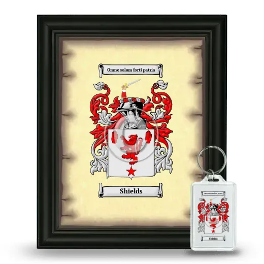 Shields Framed Coat of Arms and Keychain - Black