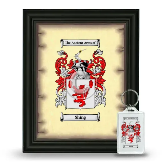 Shing Framed Coat of Arms and Keychain - Black