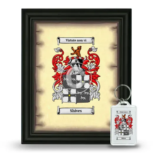 Shives Framed Coat of Arms and Keychain - Black