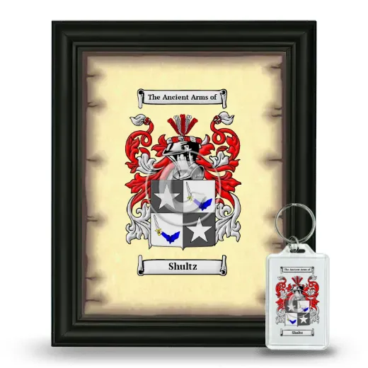 Shultz Framed Coat of Arms and Keychain - Black