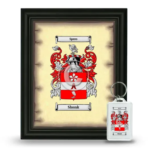 Shunk Framed Coat of Arms and Keychain - Black