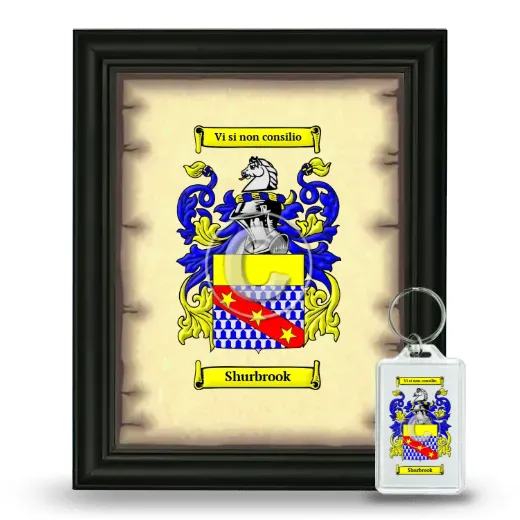 Shurbrook Framed Coat of Arms and Keychain - Black