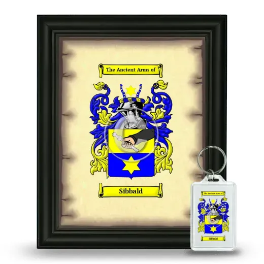 Sibbald Framed Coat of Arms and Keychain - Black