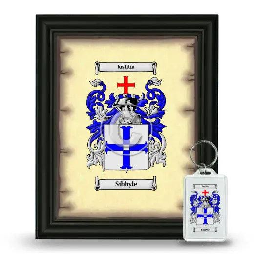 Sibbyle Framed Coat of Arms and Keychain - Black