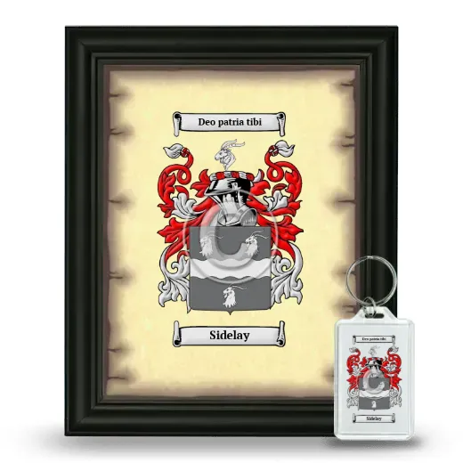Sidelay Framed Coat of Arms and Keychain - Black