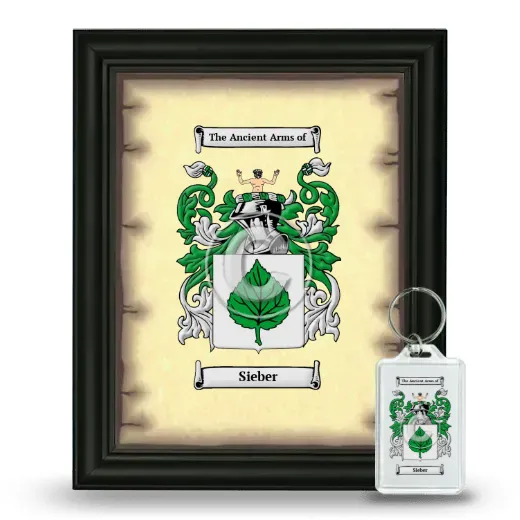 Sieber Framed Coat of Arms and Keychain - Black
