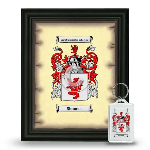 Simonet Framed Coat of Arms and Keychain - Black