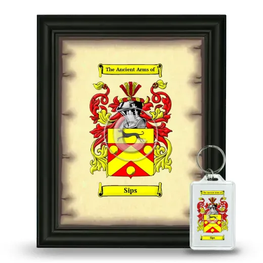 Sips Framed Coat of Arms and Keychain - Black