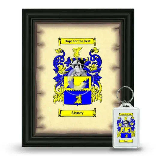 Sisney Framed Coat of Arms and Keychain - Black