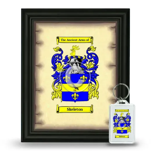 Skeleton Framed Coat of Arms and Keychain - Black