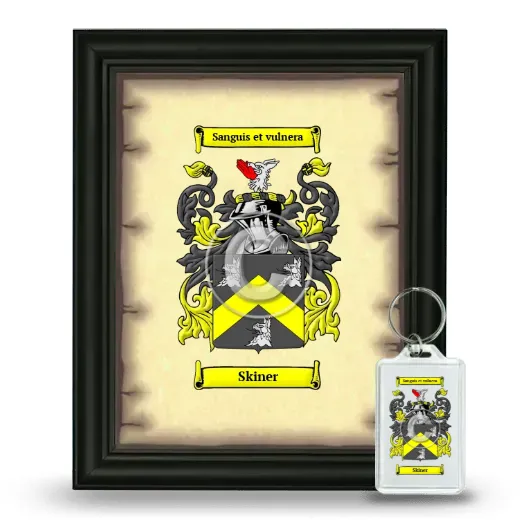 Skiner Framed Coat of Arms and Keychain - Black