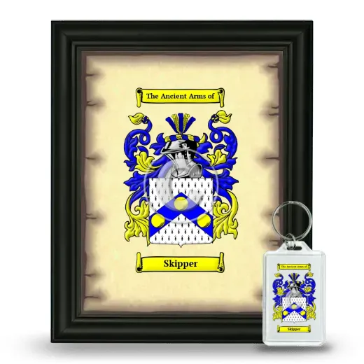 Skipper Framed Coat of Arms and Keychain - Black