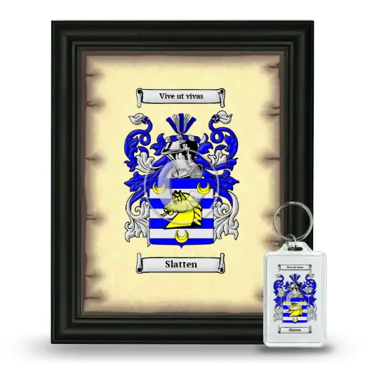 Slatten Framed Coat of Arms and Keychain - Black