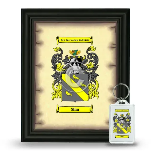 Slim Framed Coat of Arms and Keychain - Black