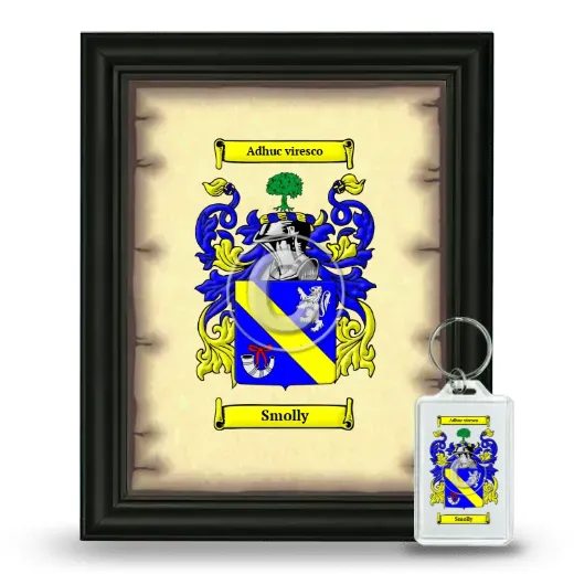 Smolly Framed Coat of Arms and Keychain - Black