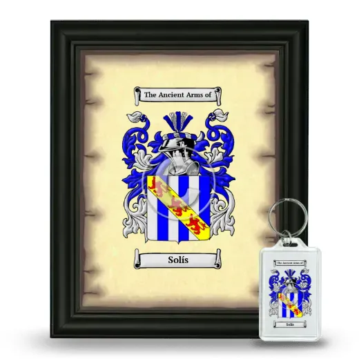 Solís Framed Coat of Arms and Keychain - Black