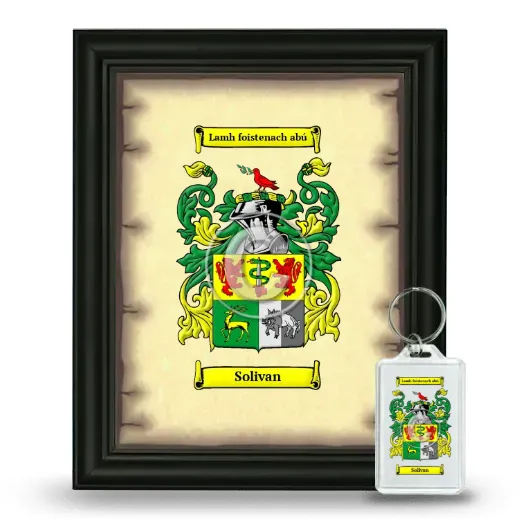 Solivan Framed Coat of Arms and Keychain - Black