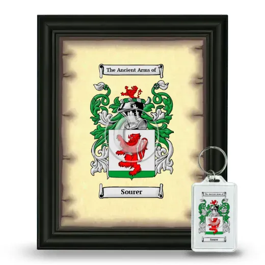 Sourer Framed Coat of Arms and Keychain - Black