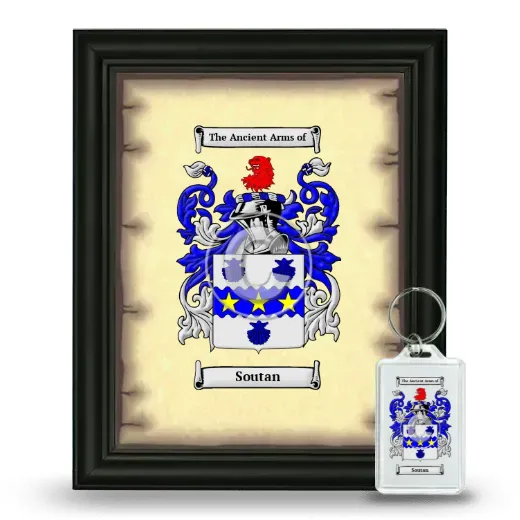 Soutan Framed Coat of Arms and Keychain - Black