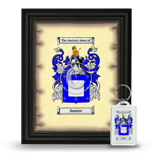 Souter Framed Coat of Arms and Keychain - Black