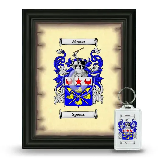 Spears Framed Coat of Arms and Keychain - Black