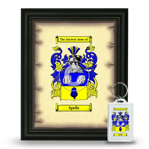 Spells Framed Coat of Arms and Keychain - Black