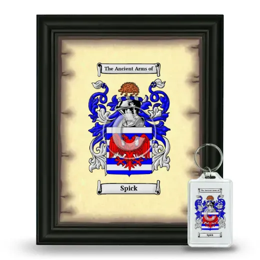 Spick Framed Coat of Arms and Keychain - Black