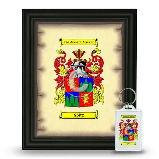 Spitz Framed Coat of Arms and Keychain - Black
