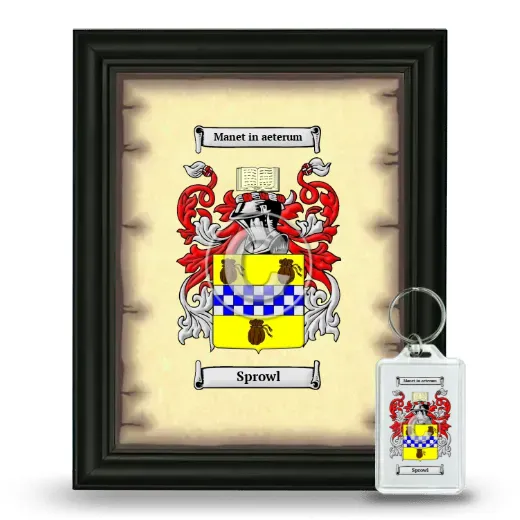 Sprowl Framed Coat of Arms and Keychain - Black