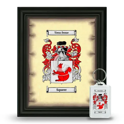 Squeer Framed Coat of Arms and Keychain - Black