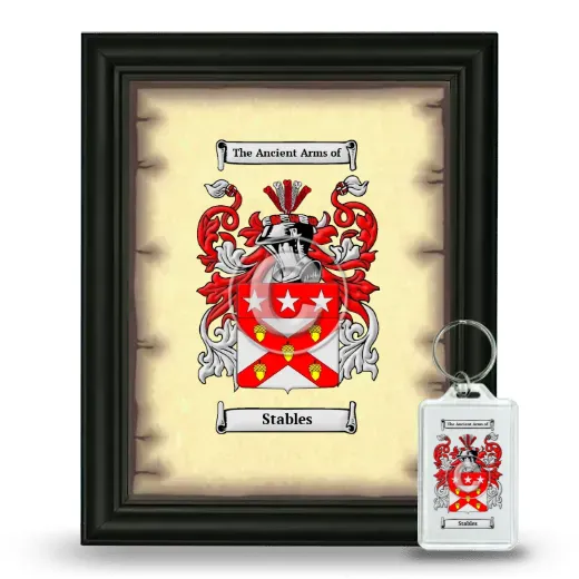 Stables Framed Coat of Arms and Keychain - Black