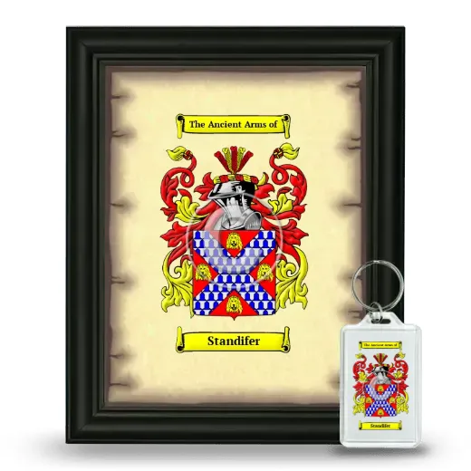 Standifer Framed Coat of Arms and Keychain - Black