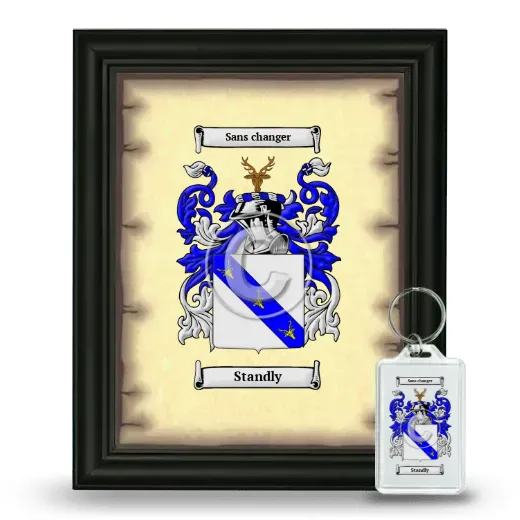 Standly Framed Coat of Arms and Keychain - Black
