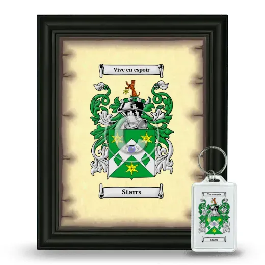 Starrs Framed Coat of Arms and Keychain - Black