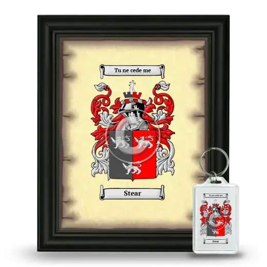 Stear Framed Coat of Arms and Keychain - Black