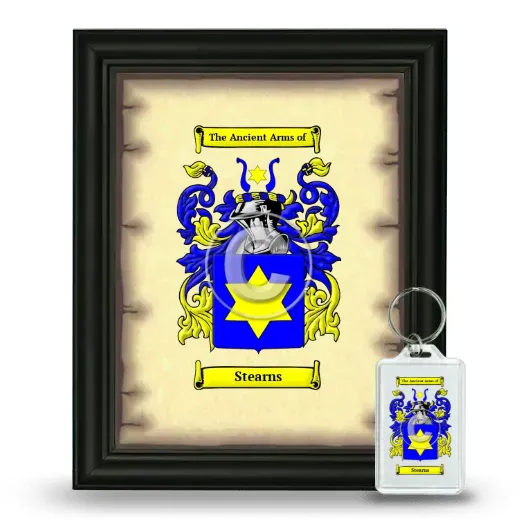 Stearns Framed Coat of Arms and Keychain - Black