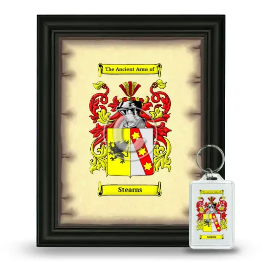 Stearns Framed Coat of Arms and Keychain - Black