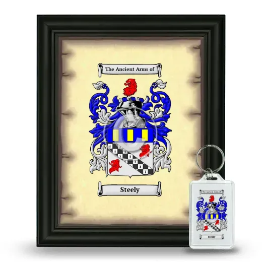 Steely Framed Coat of Arms and Keychain - Black