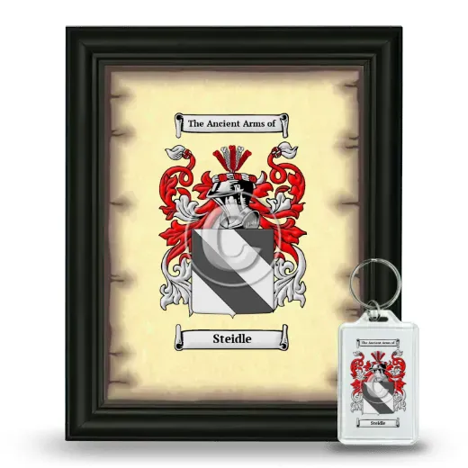 Steidle Framed Coat of Arms and Keychain - Black
