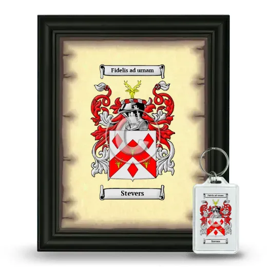 Stevers Framed Coat of Arms and Keychain - Black