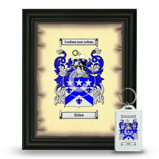 Stive Framed Coat of Arms and Keychain - Black